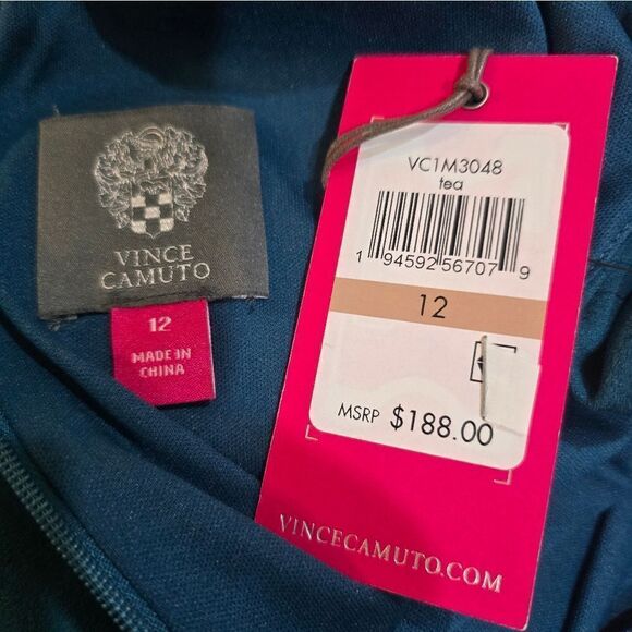 Vince Camuto Ruffled Tulip-Hem Gown NWT size 12 Peacock Blue - Picture 4 of 4